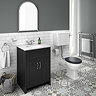Chatsworth Graphite 610mm Vanity with White Marble Basin Top  additional Large Image