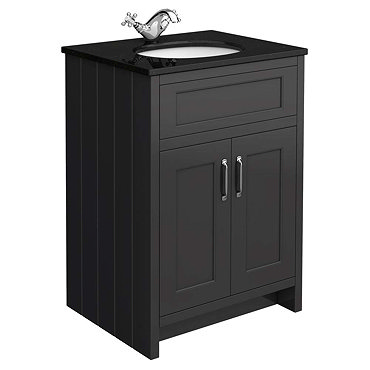 Chatsworth Graphite 610mm Vanity with Black Marble Basin Top  Profile Large Image