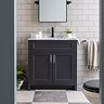 Chatsworth Graphite 810mm Vanity with White Marble Basin Top