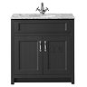 Chatsworth Graphite 810mm Vanity with White Marble Basin Top  Feature Large Image
