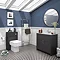 Chatsworth Graphite 810mm Vanity with White Marble Basin Top  In Bathroom Large Image
