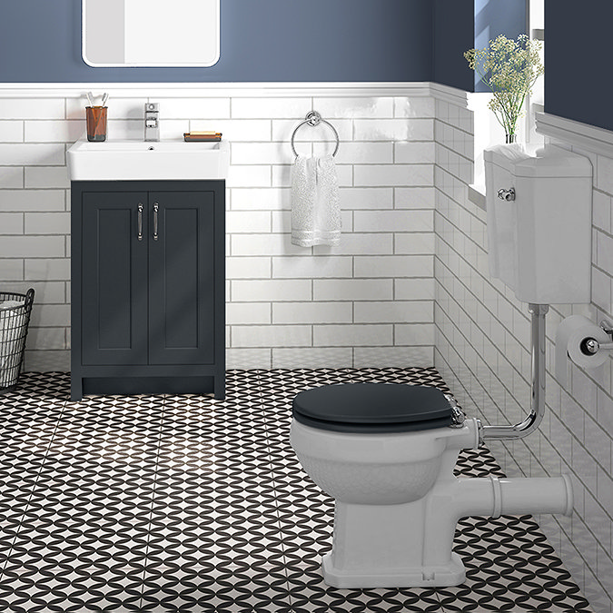 Chatsworth Graphite Bathroom Suite Inc. 1700 x 700 Bath with Panels  Newest Large Image