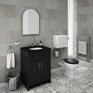 Chatsworth Graphite Black Marble 4-Piece Low Level Bathroom Suite  Profile Large Image
