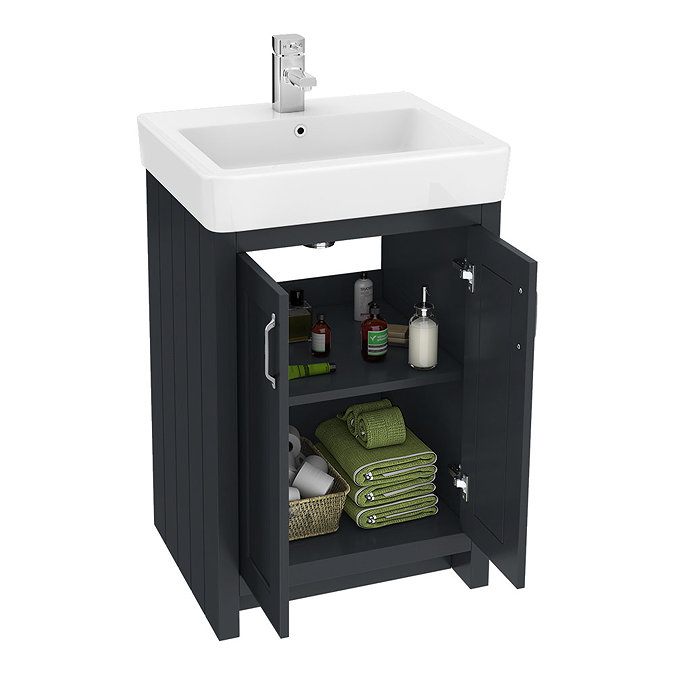 Chatsworth Graphite Close Coupled Roll Top Bathroom Suite  In Bathroom Large Image