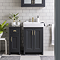 Chatsworth Graphite Cupboard Unit 300mm Wide x 435mm Deep with Brushed Brass Handles