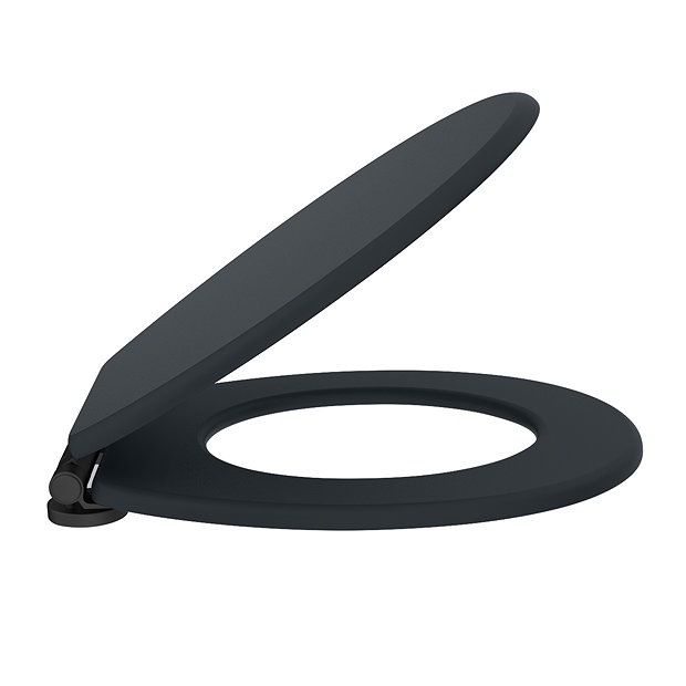 Chatsworth Graphite Soft Close Toilet Seat with Matt Black Hinge Set