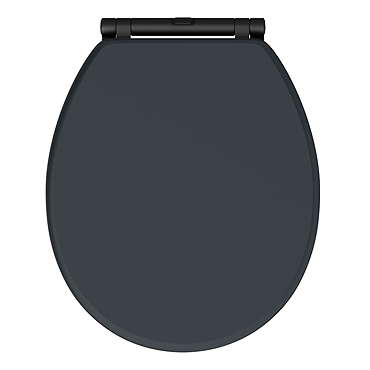 Chatsworth Graphite Soft Close Toilet Seat with Matt Black Hinge Set