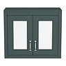 Chatsworth Green 2-Door Mirror Cabinet - 690mm Wide with Chrome Handles