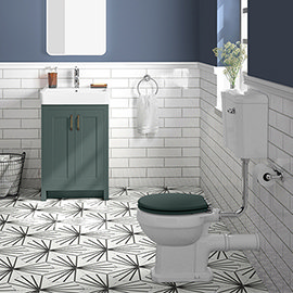 Chatsworth Green 4-Piece Low Level Bathroom Suite Medium Image