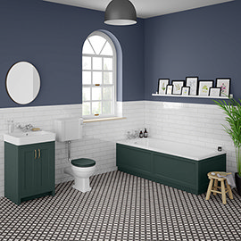 Chatsworth Green Bathroom Suite incl. 1700 x 700 Bath with Panels Medium Image