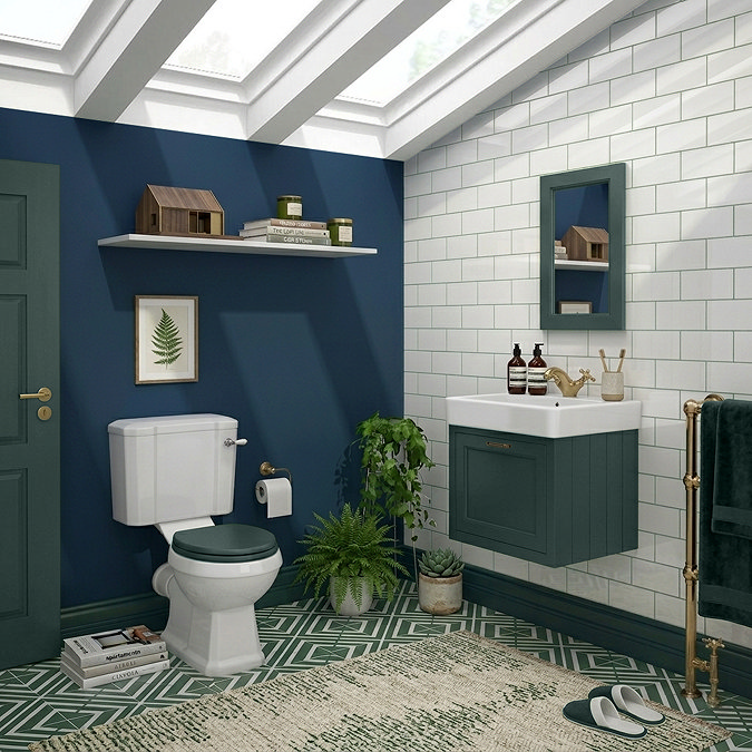 Chatsworth Green Cloakroom Suite (Wall Hung Vanity Unit + Close Coupled Toilet)