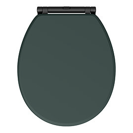 Chatsworth Green Soft Close Toilet Seat with Matt Black Hinge Set