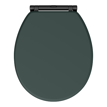 Chatsworth Green Soft Close Toilet Seat with Matt Black Hinge Set