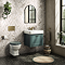 Chatsworth Green Wall Hung 1 Drawer Vanity - 560mm with Brushed Brass Handle