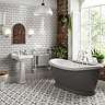 Chatsworth Dark Grey 1770 Double Ended Slipper Roll Top Bath