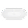 Chatsworth 1770mm Double Ended Slipper Bath - Gloss Dark Grey & White, Freestanding Victorian Style