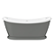 Chatsworth 1770mm Double Ended Slipper Bath - Gloss Dark Grey & White, Freestanding Victorian Style
