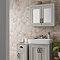 Chatsworth Grey 2-Door Mirror Cabinet - 690mm Wide with Matt Black Handles