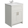 Chatsworth Grey 610mm Vanity with White Marble Basin Top