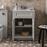 Chatsworth Grey 610mm Vanity with White Marble Basin Top