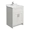 Chatsworth Grey 610mm Vanity with White Marble Basin Top  Standard Large Image