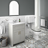 Chatsworth Grey 610mm Vanity with White Marble Basin Top  In Bathroom Large Image