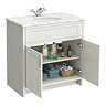 Chatsworth Grey 810mm Vanity with White Marble Basin Top & Chrome Handles