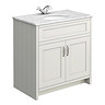 Chatsworth Grey 810mm Vanity with White Marble Basin Top & Chrome Handles