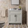 Chatsworth Grey 810mm Vanity with White Marble Basin Top