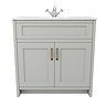 Chatsworth Grey 810mm Vanity with White Marble Basin Top  In Bathroom Large Image