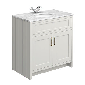 Chatsworth Grey 810mm Vanity with White Marble Basin Top Large Image