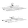 Chatsworth Grey 810mm Vanity with White Marble Basin Top + Brushed Brass Handles