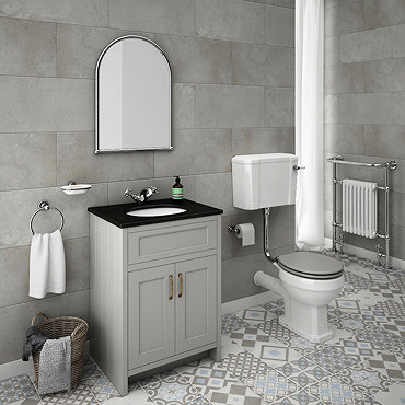 Chatsworth Grey Black Marble 4-Piece Low Level Bathroom Suite  Profile Large Image