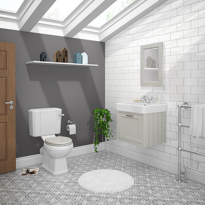 Chatsworth Grey Cloakroom Suite (Wall Hung Vanity Unit + Close Coupled Toilet) Large Image