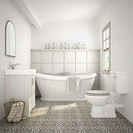 Chatsworth Grey Close Coupled Roll Top Bathroom Suite Medium Image