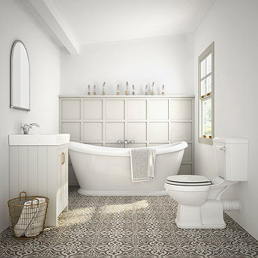 Chatsworth Grey Close Coupled Roll Top Bathroom Suite  Profile Large Image