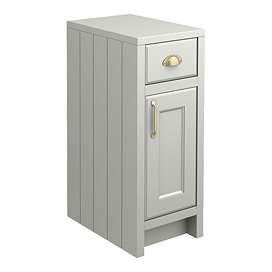 Chatsworth Grey Cupboard Unit 300mm Wide x 435mm Deep with Brushed Brass Handles