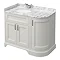 Chatsworth Grey RH 1005mm Curved Corner Vanity Unit with White Marble Basin Top Large Image