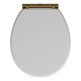 Chatsworth Grey Soft Close Toilet Seat with Antique Brass Hinge