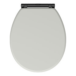 Chatsworth Grey Soft Close Toilet Seat with Matt Black Hinge Set