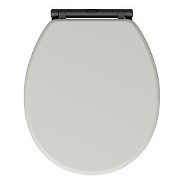 Chatsworth Grey Soft Close Toilet Seat with Matt Black Hinge Set