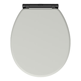 Chatsworth Grey Soft Close Toilet Seat with Matt Black Hinge Set