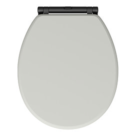 Chatsworth Grey Soft Close Toilet Seat with Matt Black Hinge Set