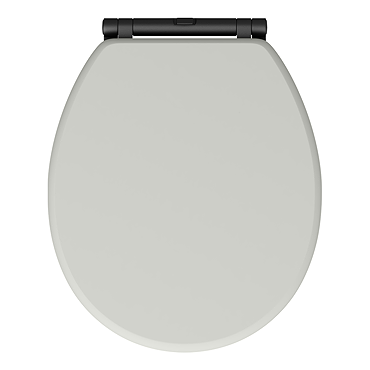 Chatsworth Grey Soft Close Toilet Seat with Matt Black Hinge Set