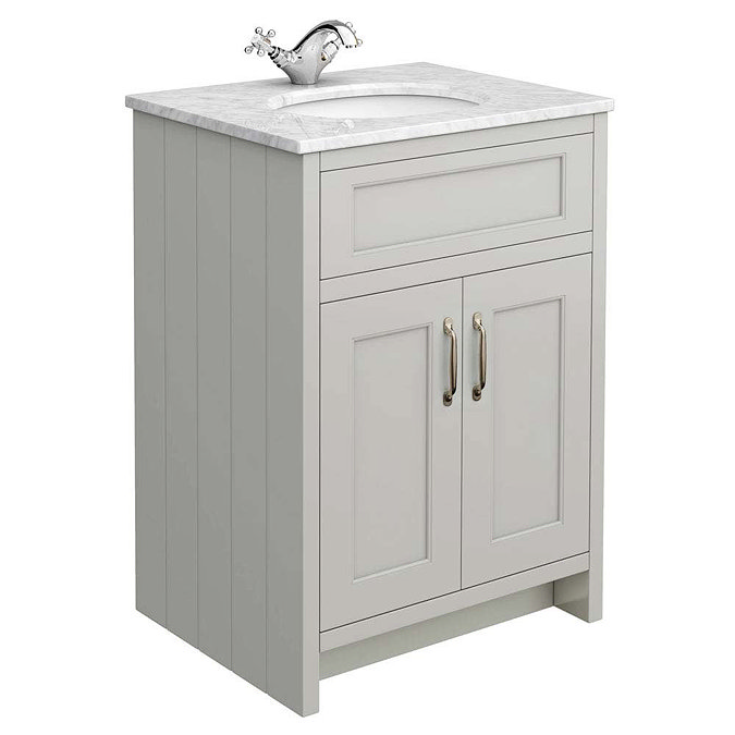 Chatsworth Grey White Marble 4-Piece Low Level Bathroom Suite  Profile Large Image
