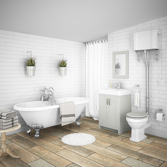 Chatsworth High Level Grey Roll Top Bathroom Suite Large Image