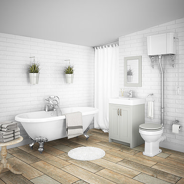 Chatsworth High Level Grey Roll Top Bathroom Suite  Feature Large Image