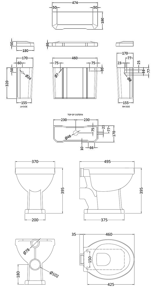 Chatsworth High Level Traditional Toilet
