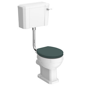 Chatsworth Low Level Traditional Toilet w. Green Seat Large Image