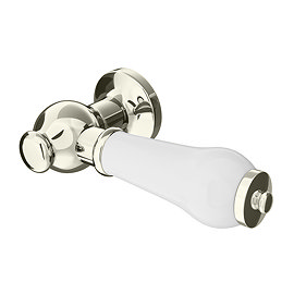 Chatsworth Luxury Polished Nickel White Ceramic Cistern Lever Handle
